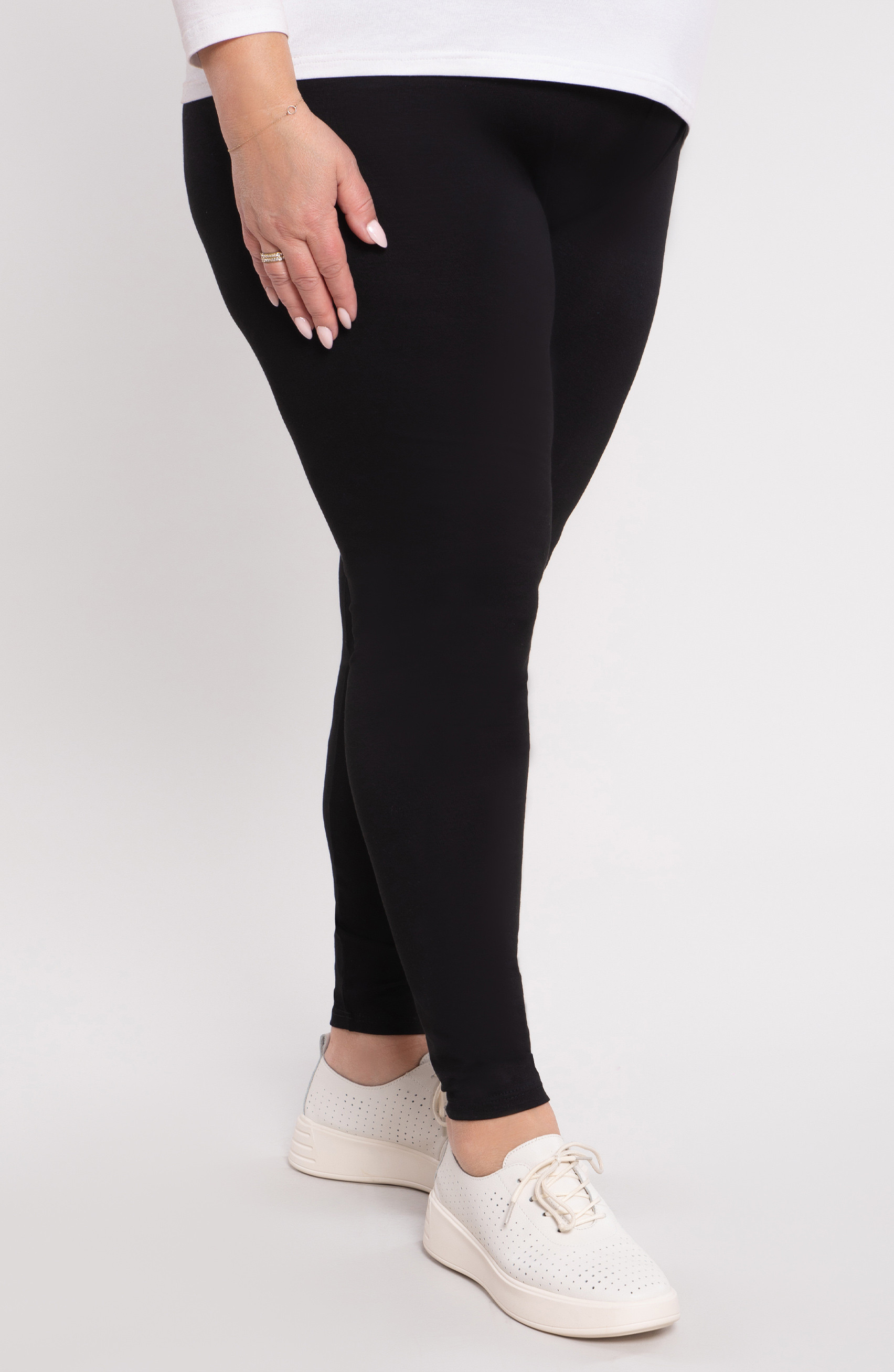 Granatowe legginsy 3/4 z wysokim stanem